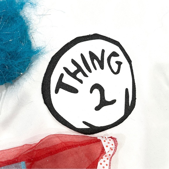 Spirit Halloween Dr Seuss Cat in the Hat Thing 1 & 2 Girls 2pc Halloween Costume - Picture 7 of 10